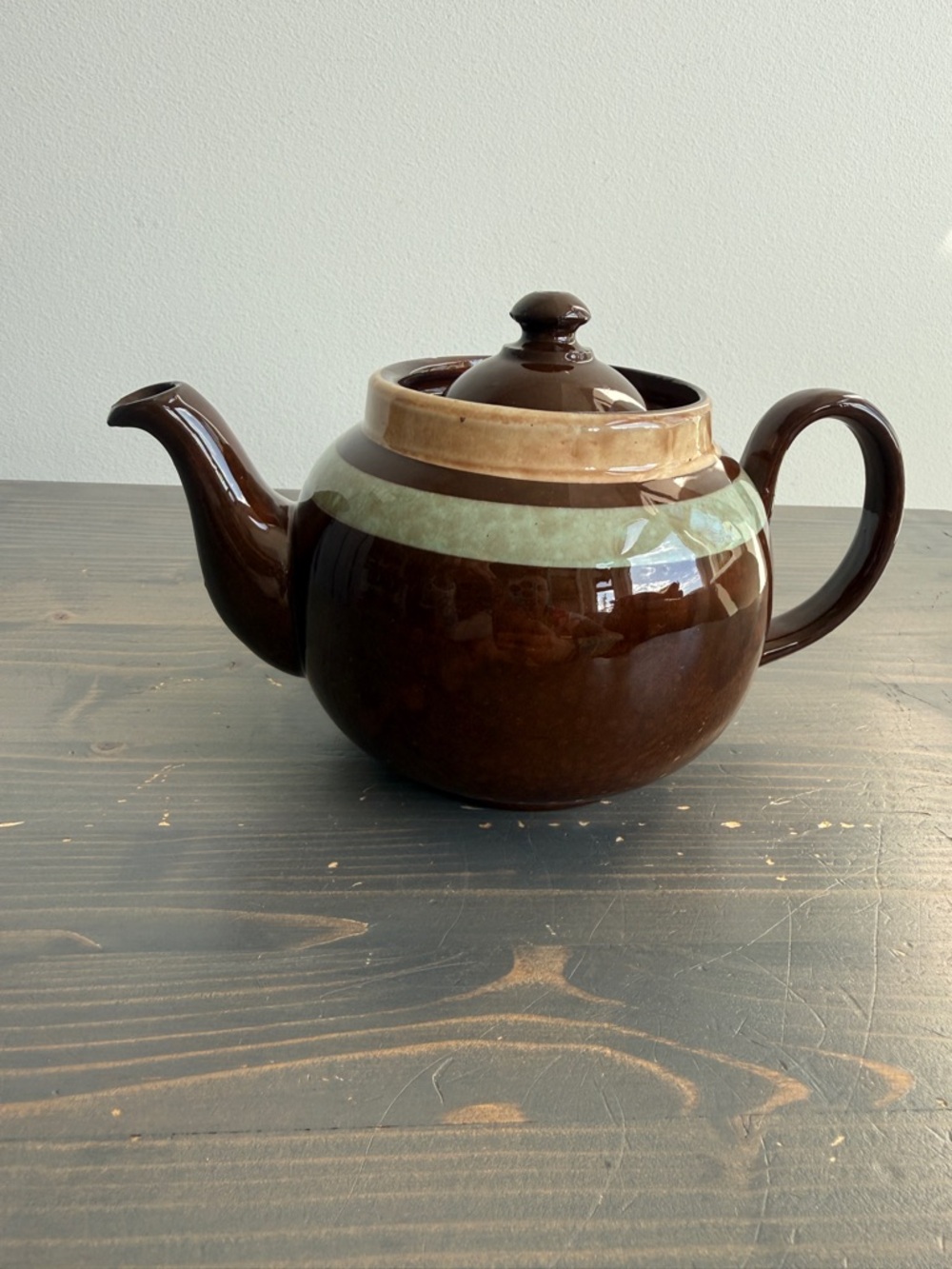 Vintage Alcock Lindley Bloore English Made Brown Betty Teapot